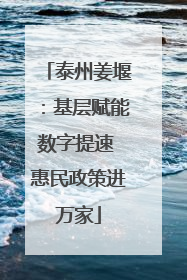 泰州姜堰：基层赋能数字提速 惠民政策进万家