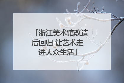 浙江美术馆改造后回归 让艺术走进大众生活