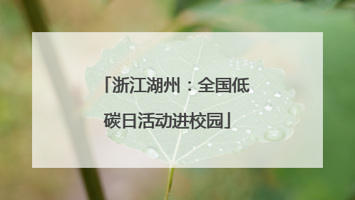 浙江湖州：全国低碳日活动进校园