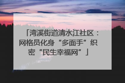 湾溪街道清水江社区：网格员化身“多面手”织密“民生幸福网”