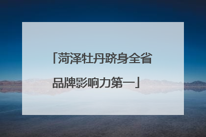 菏泽牡丹跻身全省品牌影响力第一