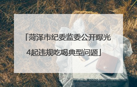 菏泽市纪委监委公开曝光4起违规吃喝典型问题