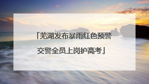 芜湖发布暴雨红色预警 交警全员上岗护高考