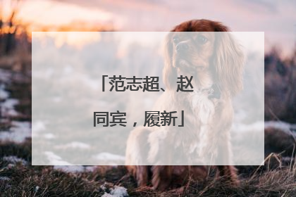 范志超、赵同宾，履新