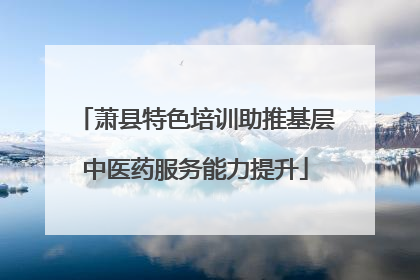萧县特色培训助推基层中医药服务能力提升