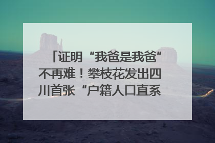 证明“我爸是我爸”不再难！攀枝花发出四川首张“户籍人口直系亲属关系谱”