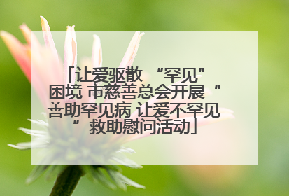 让爱驱散 “罕见” 困境 市慈善总会开展“善助罕见病 让爱不罕见”救助慰问活动