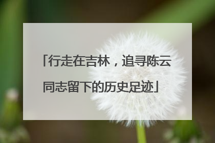 行走在吉林，追寻陈云同志留下的历史足迹