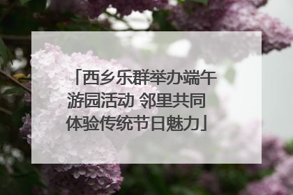 西乡乐群举办端午游园活动 邻里共同体验传统节日魅力