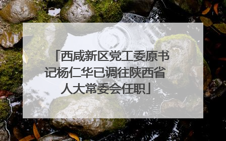 西咸新区党工委原书记杨仁华已调往陕西省人大常委会任职