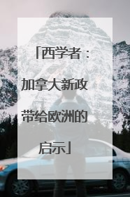 西学者:加拿大新政带给欧洲的启示