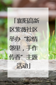 襄阳高新区紫薇社区举办“粽情邻里，手作传香”主题活动