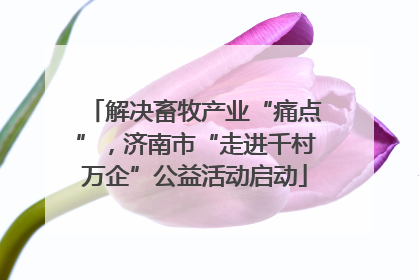 解决畜牧产业“痛点”，济南市“走进千村万企”公益活动启动