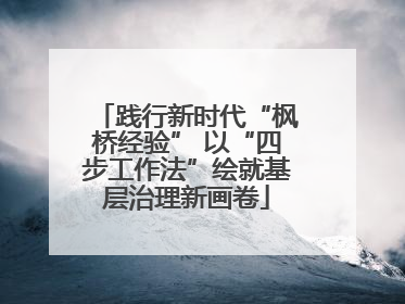 践行新时代“枫桥经验” 以“四步工作法”绘就基层治理新画卷