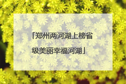 郑州两河湖上榜省级美丽幸福河湖