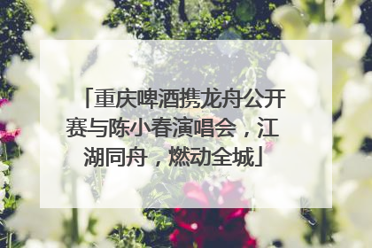 重庆啤酒携龙舟公开赛与陈小春演唱会，江湖同舟，燃动全城