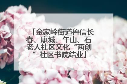 金家岭街道鲁信长春、康城、午山、石老人社区文化“两创”社区书院结业