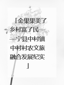 金果果美了乡村富了民——宁县中村镇中村村农文旅融合发展纪实