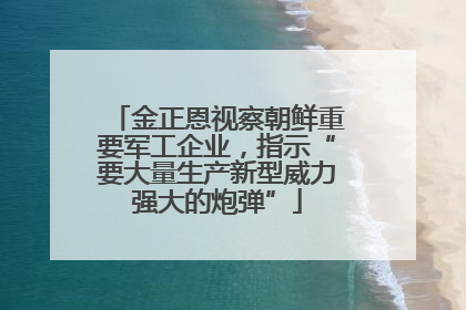金正恩视察朝鲜重要军工企业，指示“要大量生产新型威力强大的炮弹”
