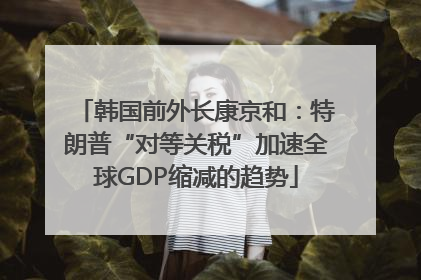 韩国前外长康京和：特朗普“对等关税”加速全球GDP缩减的趋势