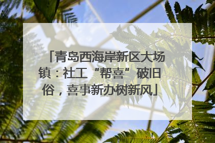 青岛西海岸新区大场镇：社工“帮喜”破旧俗，喜事新办树新风