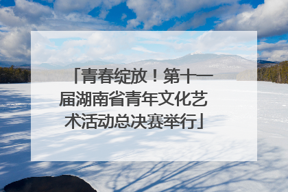 青春绽放！第十一届湖南省青年文化艺术活动总决赛举行