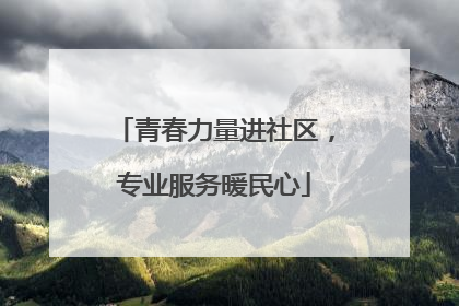 青春力量进社区，专业服务暖民心