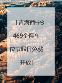 青海西宁3469个停车位节假日免费开放