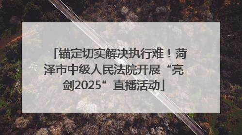 锚定切实解决执行难！菏泽市中级人民法院开展“亮剑2025”直播活动