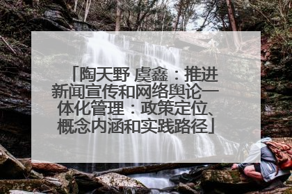 陶天野 虞鑫：推进新闻宣传和网络舆论一体化管理：政策定位、概念内涵和实践路径