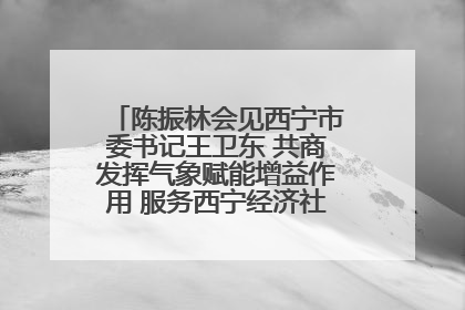 陈振林会见西宁市委书记王卫东 共商发挥气象赋能增益作用 服务西宁经济社会高质量发展