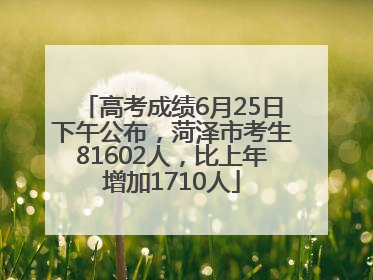 高考成绩6月25日下午公布，菏泽市考生81602人，比上年增加1710人