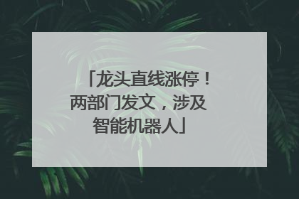 龙头直线涨停！两部门发文，涉及智能机器人
