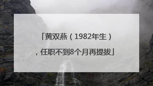 黄双燕（1982年生），任职不到8个月再提拔