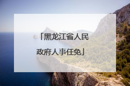 黑龙江省人民政府人事任免