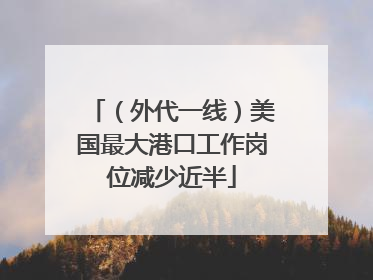 （外代一线）美国最大港口工作岗位减少近半