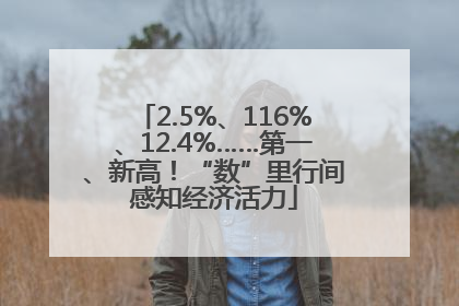 2.5%、116%、12.4%……第一、新高！“数”里行间感知经济活力