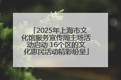 2025年上海市文化馆服务宣传周主场活动启动 16个区的文化惠民活动精彩纷呈