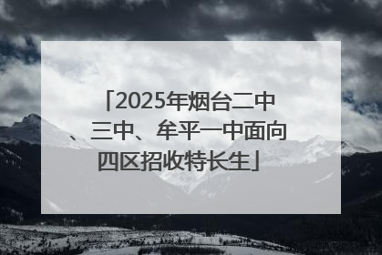 2025年烟台二中、三中、牟平一中面向四区招收特长生