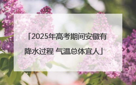 2025年高考期间安徽有降水过程 气温总体宜人