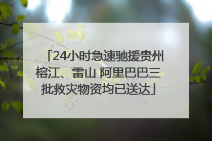 24小时急速驰援贵州榕江、雷山 阿里巴巴三批救灾物资均已送达