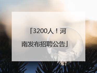 3200人！河南发布招聘公告