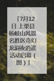 7月12日 上栗县杨岐山风景名胜区奇幻龙洞夜逍遥活动启幕（图）