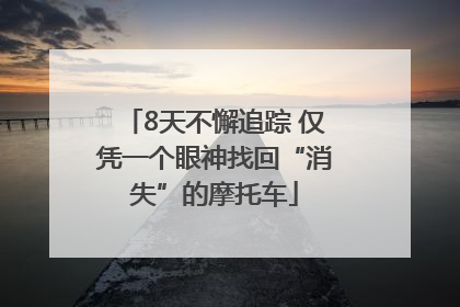 8天不懈追踪 仅凭一个眼神找回“消失”的摩托车