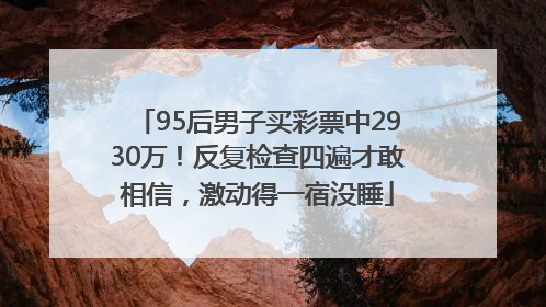 95后男子买彩票中2930万！反复检查四遍才敢相信，激动得一宿没睡