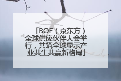 BOE（京东方）全球供应伙伴大会举行，共筑全球显示产业共生共赢新格局