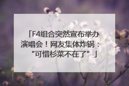 F4组合突然宣布举办演唱会！网友集体炸锅：“可惜杉菜不在了”
